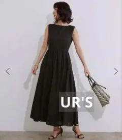 UR'S ユアーズ ノースリーブワンピース　ブラック　S