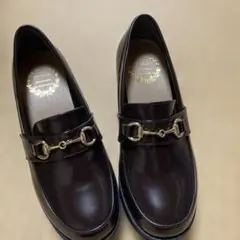 fitwalk pumps ダークブラウン ローファー厚底