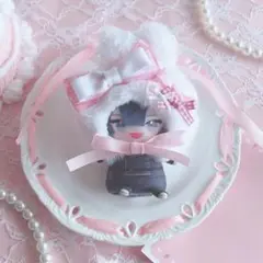 にじぱぺっと 10cmぬい服 もふもふうさぎの被り物