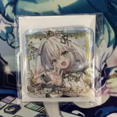 ホロライブ 白上フブキ アイドルフブちゃんのスクエア缶バッジ 推し活