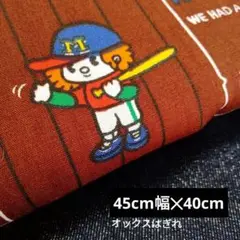 コットンはぎれ レトロ カラフル ポップ チョコ ハンドメイド　野球しようぜ