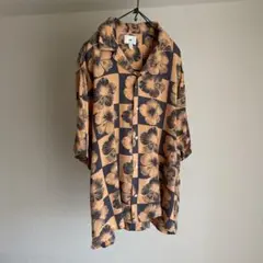 H&M エイチアンドエム　レーヨン　アロハシャツ　オレンジ　XL