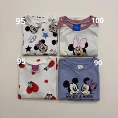 ミッキー ミニー 半袖Tシャツ 90~100 4枚セット
