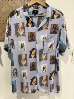 古着　AALIYAH オープンカラー　プリントシャツ Lサイズ 90s R&B