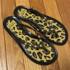 美品　ビーチサンダル　MAISON GILFY ヒョウ柄