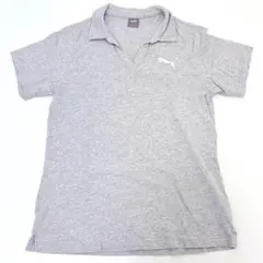 puma プーマ レディース トップス ポロシャツ 半袖 ロゴ　L グレー 美品