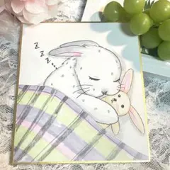まろのてしごと便　「大好きなぬいぐるみと夢の中.. 」色紙