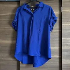 青色ショートスリーブシャツ M