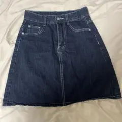 ダークデニム Aラインミニスカート