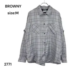 ブラウニー　BROWNY シャツ　トップス　Ｍ　チェック　長袖　おしゃれ