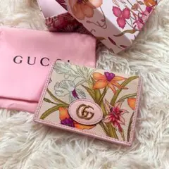 付属品完備✨ グッチ 二つ折り財布 フローラ マーモント 花柄 ピンク