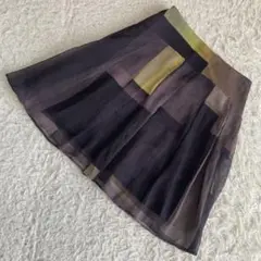 Paul Smith ブロックプリーツスカート ベージュ 38 キレイめ