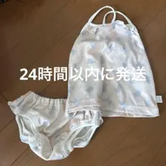 ベビー水着　futafuta うさぎ柄　上下セット　80サイズ