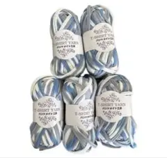 T-SHIRT YARN 青白ストライプ 5個セット