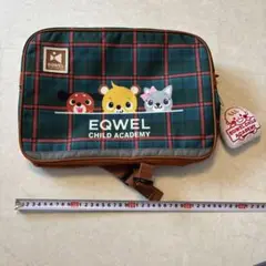 EQWEL チェック柄リュック 動物キャラクター