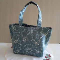 花柄布製トートバッグ