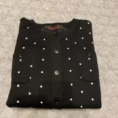 CABaN コットンカシミヤ ドットジャカードクルーネックカーディガン