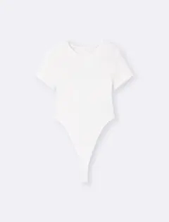 コットンブレンドボディスーツ(半袖)(ドライ)+E ホワイト XXL GU
