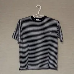 【GU】ストライプ ポケット付き Tシャツ　メンズ　紺白