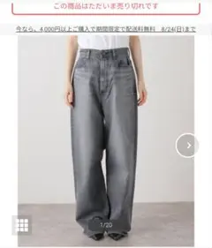 美品✨YANUK/JOAN ヤヌーク ルーズストレート グレー 22インチ