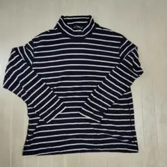 UNIQLO ストライプ　長袖　ヒートテック　LLサイズ　メンズ　ハイネック