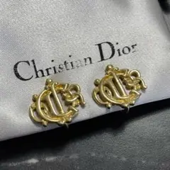 美品✨ クリスチャンディオール イヤリング エンブレムロゴ 旧ロゴ ゴールド