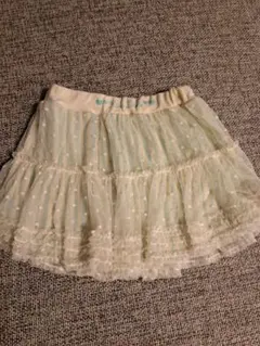 Kids Drop 水色ドット柄フリルスカート