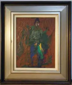 【真作】絵画　阪倉宜暢　油彩6号　幕間　光風会会員　逸品　P195 真作】絵画 阪倉宜暢 油彩6号 幕間 光風会会員 逸品 P195