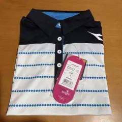 ディアドラ　ポロシャツ 半袖 ネイビー/ホワイト/ブルー　Mサイズ 新品未使用