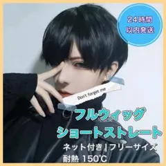フルウィッグ メンズ 男装 コスプレ イケメン 自然 ショート ブラック 黒