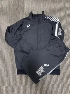 ASICS ブラック ジャージ上下セット