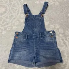 H&M デニムショートオーバーオール ハート型ポケット