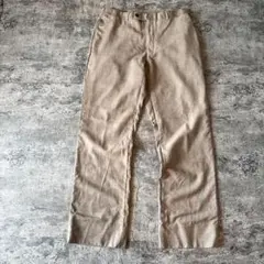 100%ウールパンツ 薄茶 裾W 綺麗め オーバーサイズ メンズ 古着
