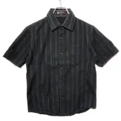 MICHEL KLEIN homme 古着 シャドーストライプ 半袖シャツ