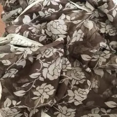高級ブラウン 花柄 レース生地