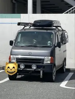 ☆美品　バモスホビオHM4 純正リアバンパー 走行距離1万km美車外し 純正サスペンション交換作業② （バモスリアバンパー外し