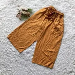 ✨未使用✨ ドレスキップ (M) リネン混ワイドパンツ スカンツ ウエストゴム