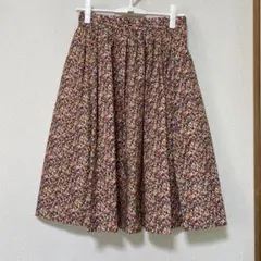 ブラウン系　テチチ　リバティフレアスカート 新品