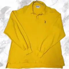 00's vintage　イエロー 長袖ポロシャツ　メンズ