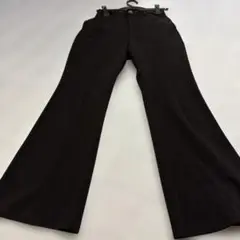 黒 フレアパンツ ボタン付き