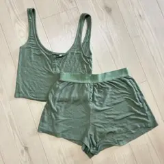 ASOS セットアップ カーキ グリーン 夏服 シンプル タンクトップ 海外