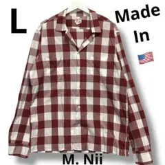 USA製L M.Nii CHECK BD 長袖SHIRT シャツ エムニー