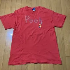プーさん 刺繍 Tシャツ 赤
