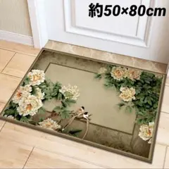 玄関マット　北欧風 インテリア　マット　花柄　鳥　洗面所　キッチン　おしゃれ