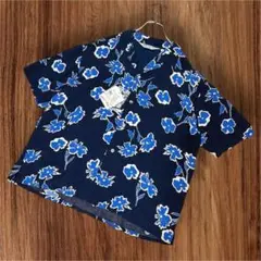 【新品】ニコアンド… アロハシャツ ネイビー 花柄 M オーバーサイズ