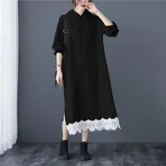秋森女風女性出勤適用Tシャツワンピース帽子60