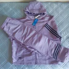 アディダス オリジナル ウインドブレーカー 上下セット 2XL ラベンダー色