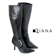 DIANAダイアナ 美脚ポインテッドトゥロングブーツ 22cm