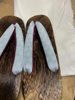 木製下駄 24.5cm 茶色・水色 ・浴衣スリップ和装肌着 ワンピース型