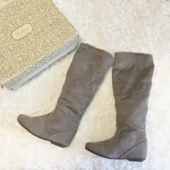 【RANDA】ロングブーツ♡スエード♡内側ファー♡モカブラウン♡